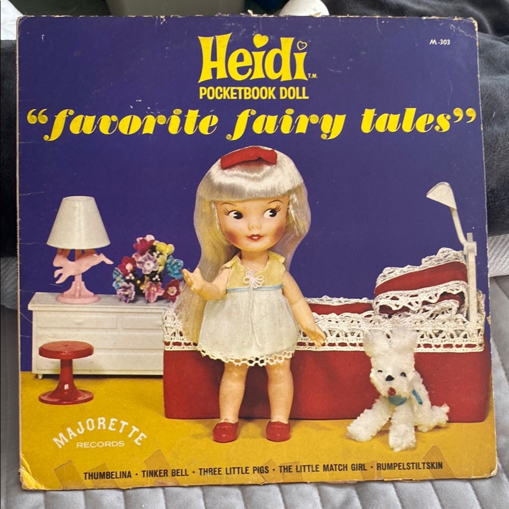 Vintage 1960’s Majorette Records - Heidi Pocketbook Doll “Favorite Fairy Tales”